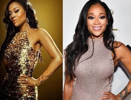 A before and after picture of Mimi Faust.